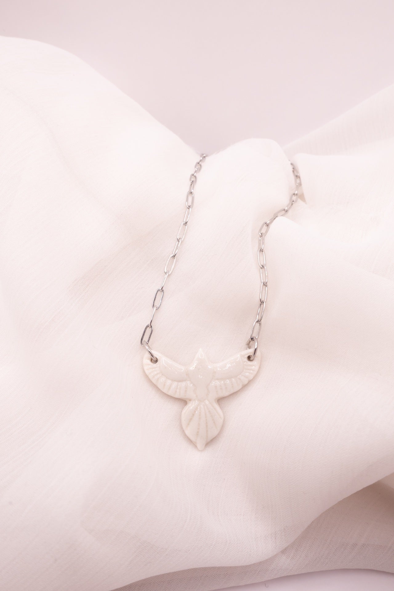 Collier Aigle en Porcelaine Fait Main | Bijou Bohème Chic Femme