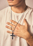 Collier croix Noir