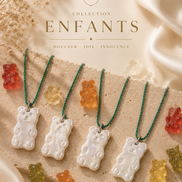 Collier Ourson en Porcelaine Fait Main | Bijou Enfant, Bébé