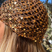 Bonnet en crochet pailletée