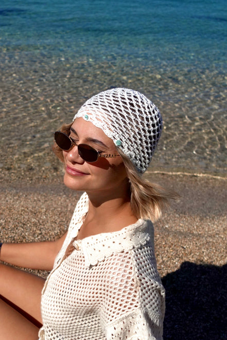Bonnet en Crochet avec Coquillages