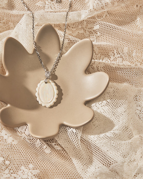 Sautoir Opaline argent