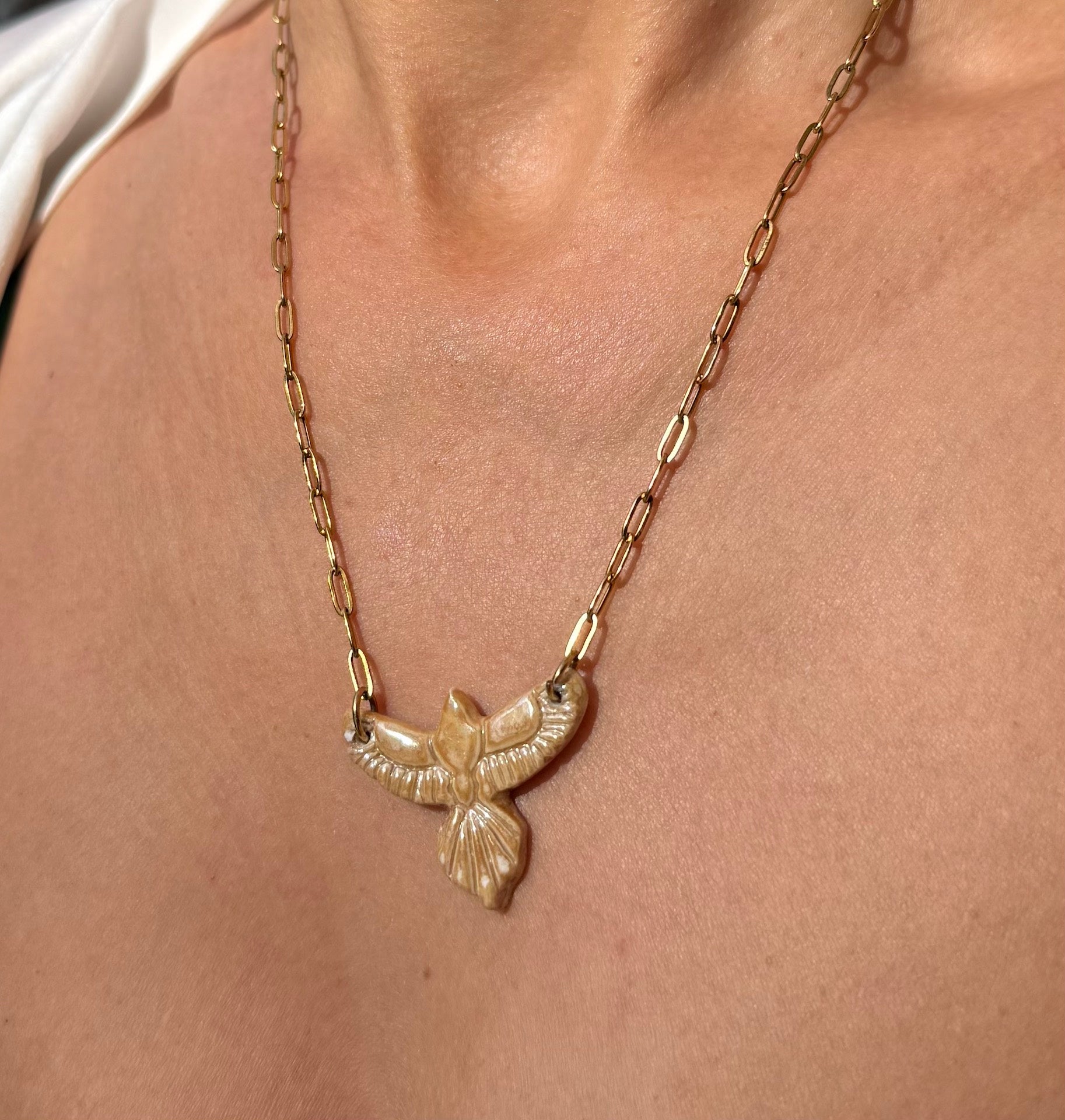 Collier Aigle en Porcelaine Fait Main | Bijou Bohème Chic Femme