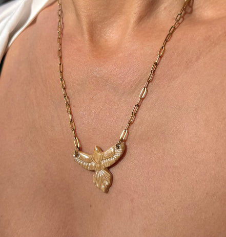 Collier Aigle en Porcelaine Fait Main | Bijou Bohème Chic Femme